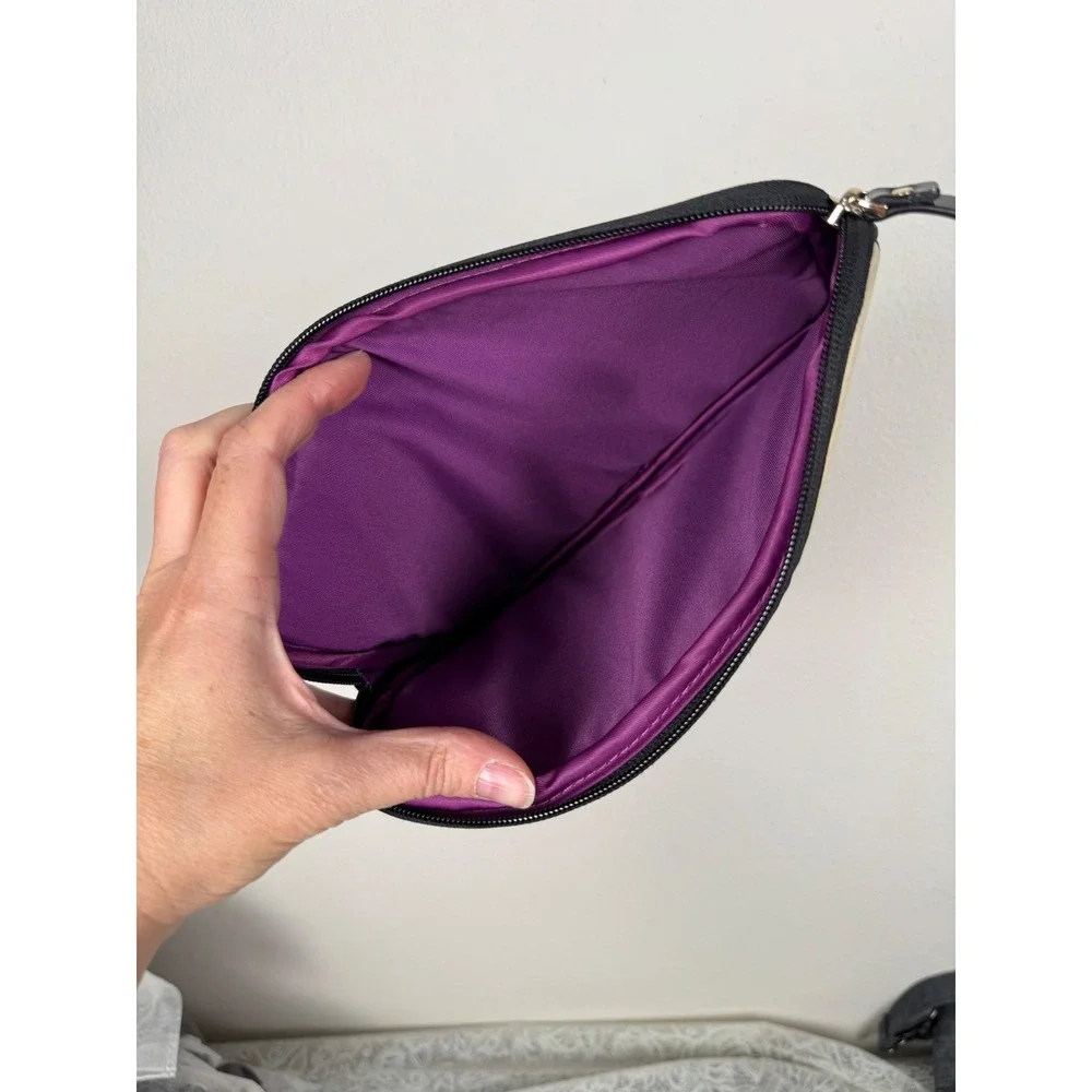 Kate Spade New York Zebra Print Laptop Tablet Sleeve Black Cream Purple 10.5in